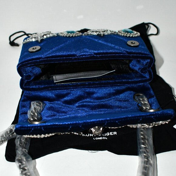 Kurt Geiger London Velvet MINI Kensington Novelty Crossbody Bag in Blue #5018780 - Picture 3 of 9